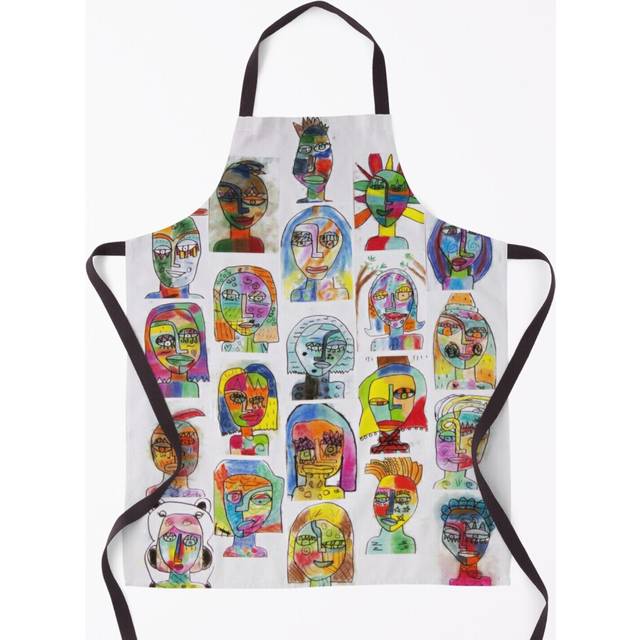 HHPS Art Show, Class 3L, Chalk Pastels: Blended Grill Aprons for Kitchen BBQ Chef