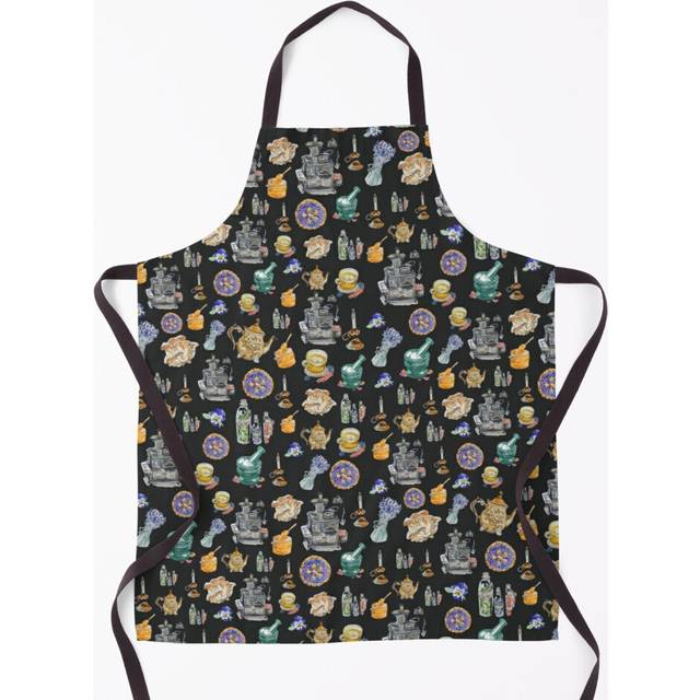 Kitchen Witch Clothing with Dark Grey Background for Homemade Magic Grill Aprons for Kitchen BBQ Chef