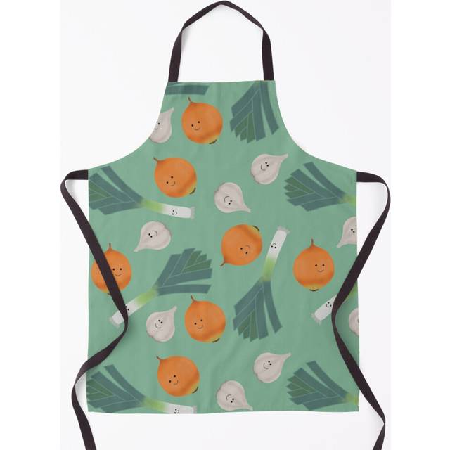 Allium Family - Leek, Onion and Garlic, Pattern Art Grill Aprons for Kitchen BBQ Chef