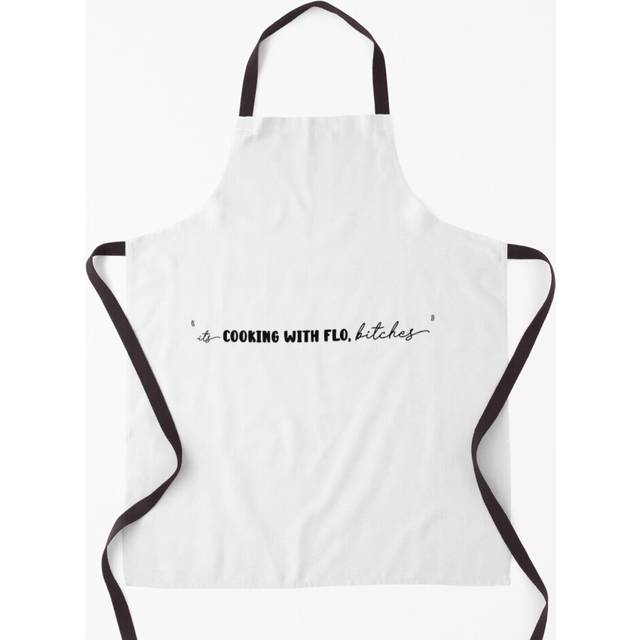 """it's cooking with Flo, bitches"" Grill Aprons for Kitchen BBQ Chef"
