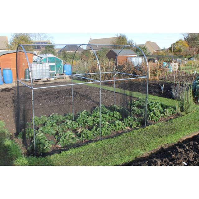 (No Netting - 4.5m Long) Domed Walk In Fruit Cage