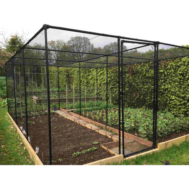 (4.4m, 8m) Walk In Fruit and Vegetable Cages Black Aluminium