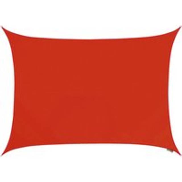 5m x 4m Waterproof Patio Sun Shade Sail Canopy 98% UV Block Free Rope - Red - One Size