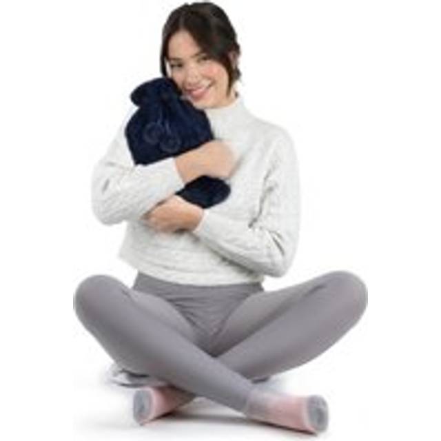 (Navy) LIVIVO 2L Soft Fluffy Hot Water Bottle with Cover
