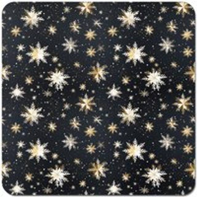 Silver Gold Snowflake Pattern Coasters - Set of 4 - Blue - One Size
