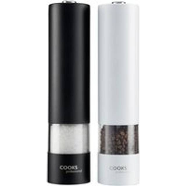 Cooks Professional Electric Salt/Pepper Mill Set Black/White, Multi