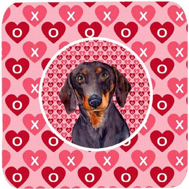 Dachshund Valentines Love and Hearts Foam Coasters, Set - 4
