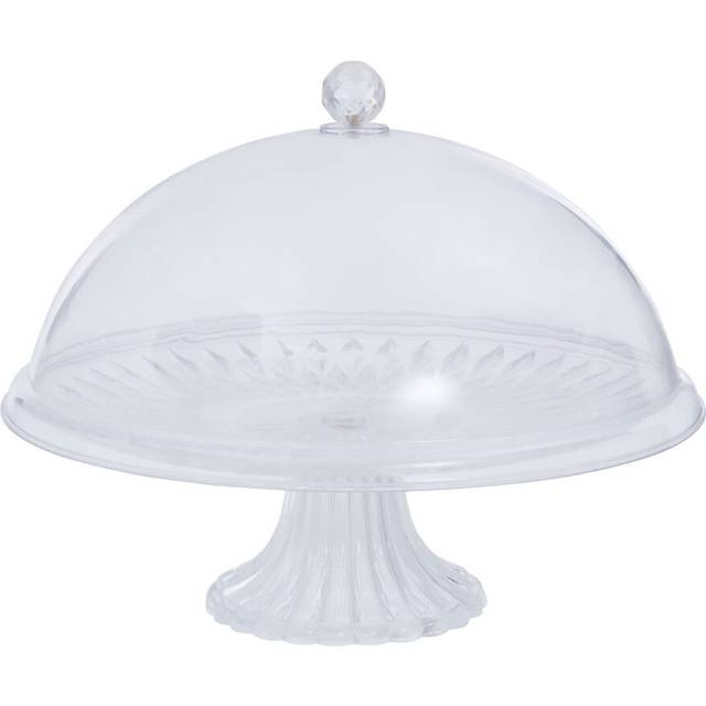 Orsina Clear Acrylic Cake Stand With Dome Lid, Graceful Glass Cake Stand And Dome Cover, Clear Acrylic Cake Holder - One Size