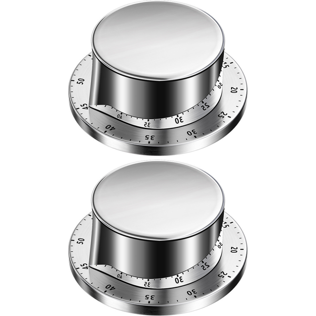 2Pcs Kitchen Timer, Chef Cooking Timer Clock with Loud Alarm, Mechanical - No Batteries Required