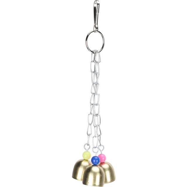 3pcs Pet Bird Parrots Chew Toy Lightweight Stainless Steel 3 Bells String Hanging Cage