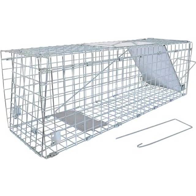"Collapsible Humane Live Animal Cage Trap 24"" x 8"" x 7"" for Rabbits Groundhog Stray Cat Squirrel Raccoon Mole Gopher Chicken Opossum Skunk Chipmunks"