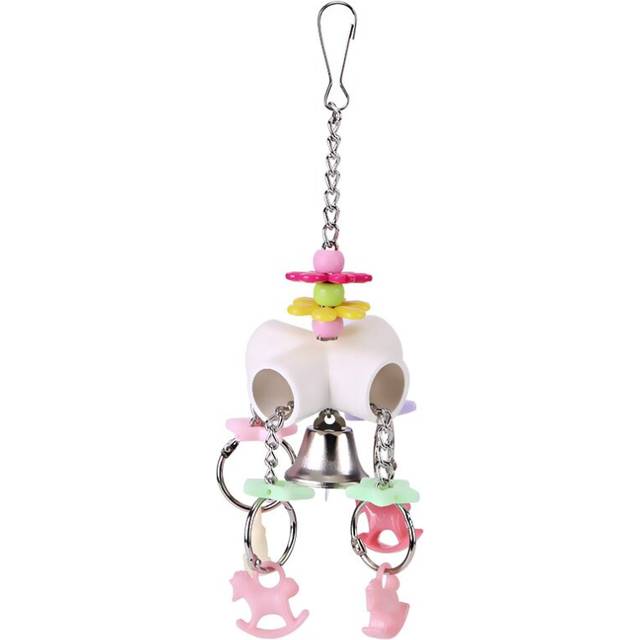 Parrot Budgie Cockatiel Colorful Acrylic Chewing Hanging Toy for Pet Bird Cage