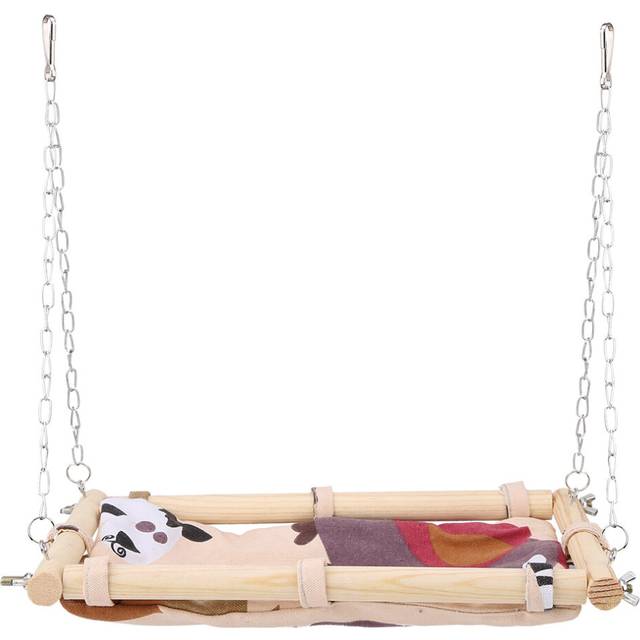 Pet Canvas Hammock Bird Wood Hanging Cage Parrot Game Bed Swing Toy