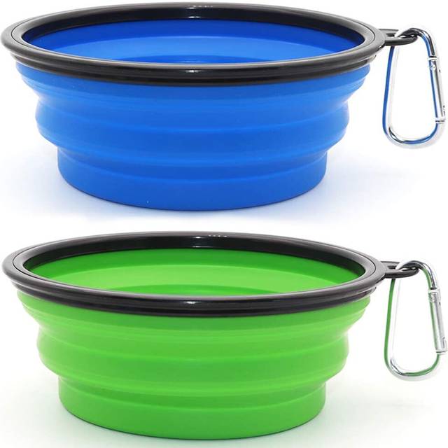 2 Pcs Large Collapsible Dog Bowls Collapsible Expandable Cup Plates