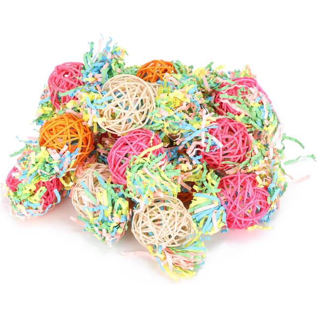 20pcs Bird Hanging Cage Toys Parrots Biting Chewing Toy Accessory Colour Mixture