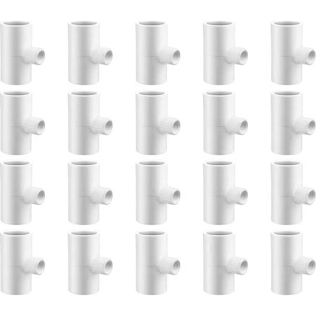 "20 Pcs,Chicken Waterer Tee,Chicken Tees,Poultry Tees,Pvc Chicken Waterer Tees,For 1/2"" Schedule 40 Plastic Pipe With 1/8"" Ftp Thread"
