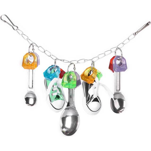 Colorful Plastic Parrot Bird Chewing Playing Toys Cage Hanging Decoration