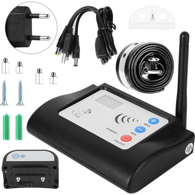 Rechargeable Dog Training Collar Led Wireless Electronic Pet Fence System (eu Plug 100&#8209;240v)