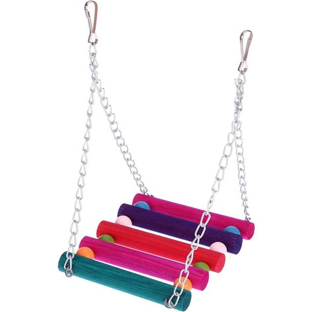 1PC Pet Bird Parrot Chewing Toy Ladder Climb Hanging Bridge Swing Toys