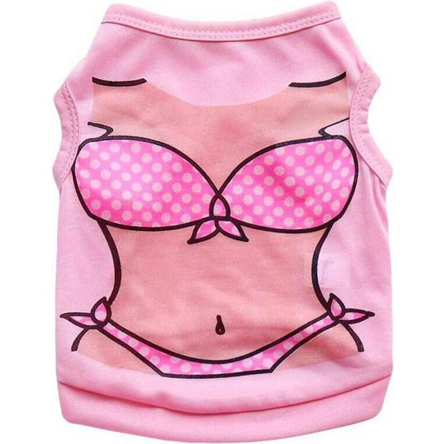 (Pink Bikini, XS) Cute Teacup Dog Clothes Girl Dog T shirt Pet Puppy Vest for Chihuahua yorkie Dog