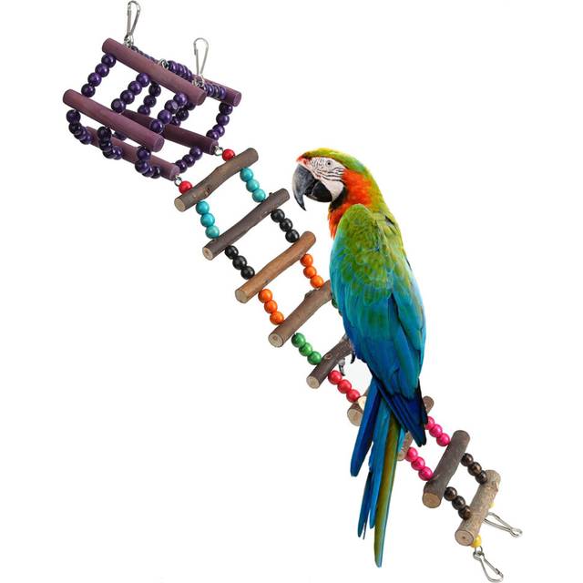 Wooden Hamster Parrot Pet Bird Colorful Climbing Ladder Suspension Bridge Birds Toy