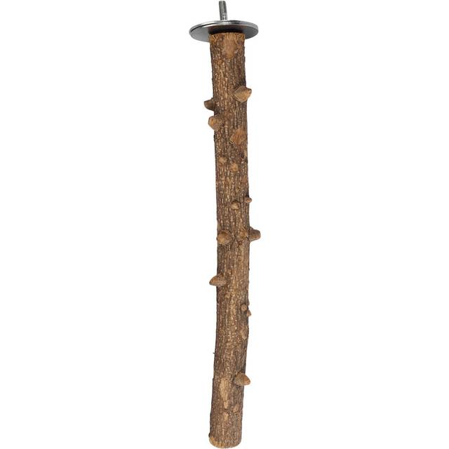 Natural Wood Parrot Stand Holder Paw Grinding Perch Bird Chew Hanging Cage Toy(3*35cm)