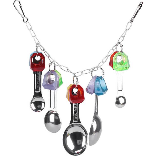 Colorful Plastic Parrot Bird Chewing Playing Toys Cage Hanging Decoration