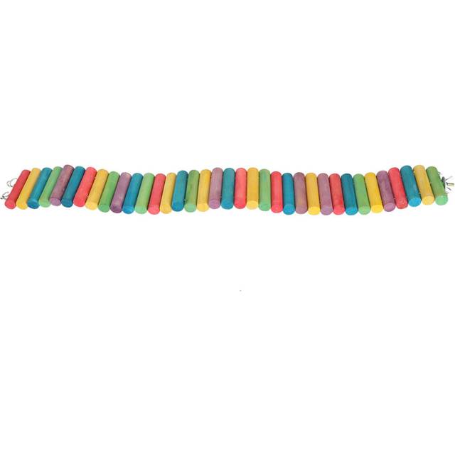 Parrot Hamster Colorful Wooden Climbing Soft Ladder Suspension Bridge Birds Toy(L)