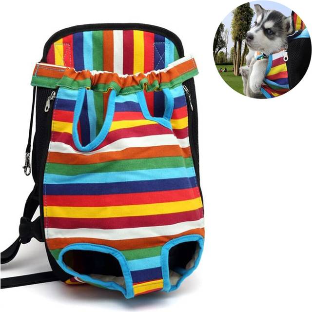 Pet backpack, Portable Bag Dog Pet Chest Backpack-M Code Color Stripes