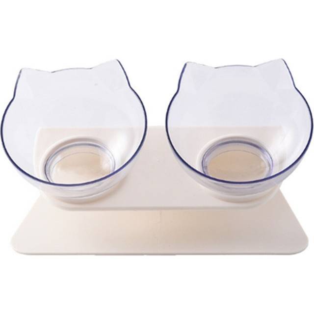 Double Elevated Pet Bowl Cat Dog Feeder Food Water Raised Lifted Stand Bowls