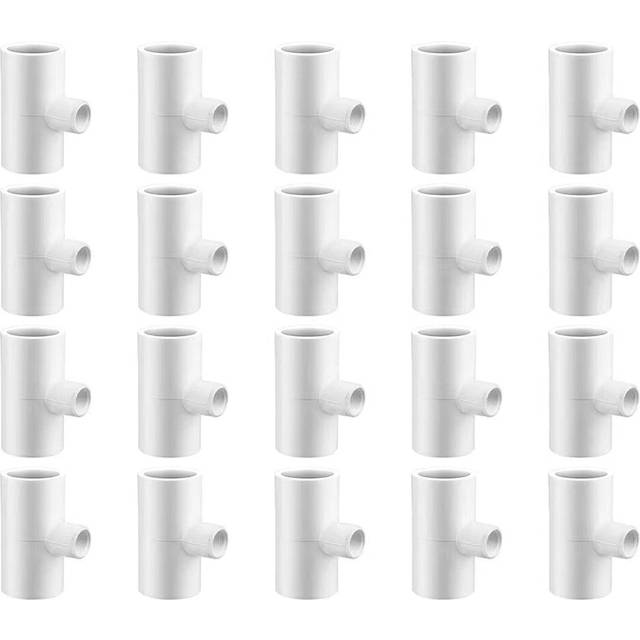 "20 Pcs,Chicken Waterer Tee,Chicken Tees,Poultry Tees,Pvc Chicken Waterer Tees,For 1/2"" Schedule 40 Plastic Pipe With 1/8"" Ftp Thread"