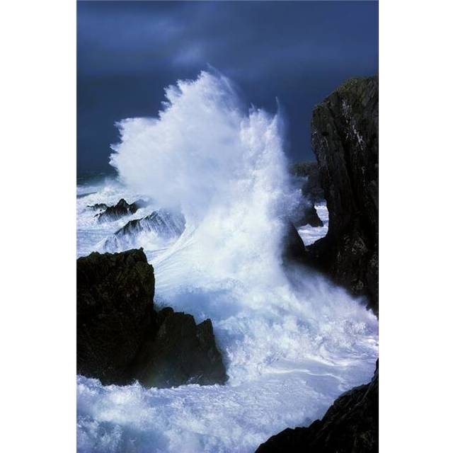Ireland Waves Crashing On Rocks Poster Print by The Irish Image Collection, 12 x 18