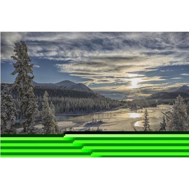 The Sun Breaks Through The Clouds Above The Takhini River on A Late Winter Poster Print - 38 x 24 in. - Large
