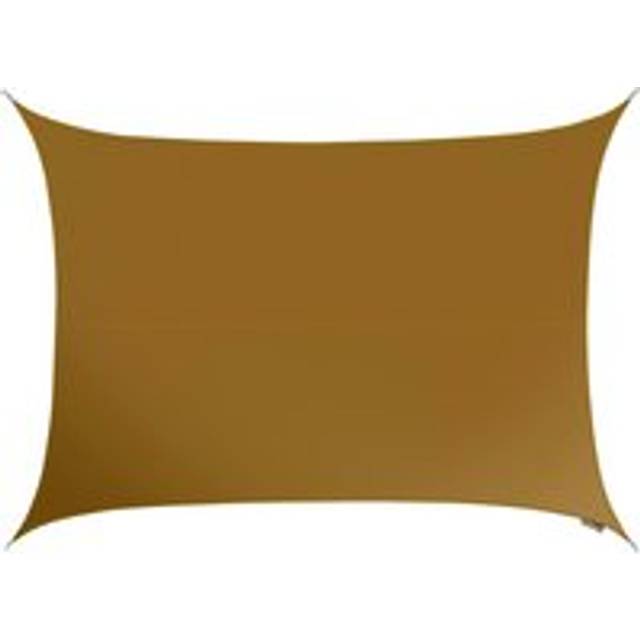 4m x 3m Water Resistant Patio Sun Shade Sail 96.5% UV Block Free Rope - Brown - One Size