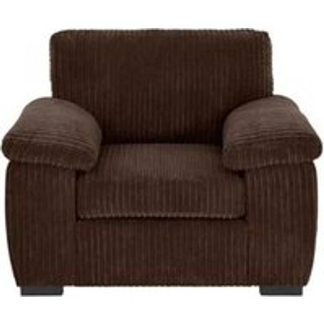 Luxury Life Amalfi Jumbo Cord Fabric Armchair In Chocolate, Brown