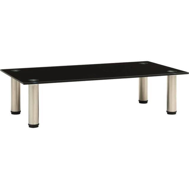 vidaXL TV Stand Black 60x35x17 cm Tempered Glass