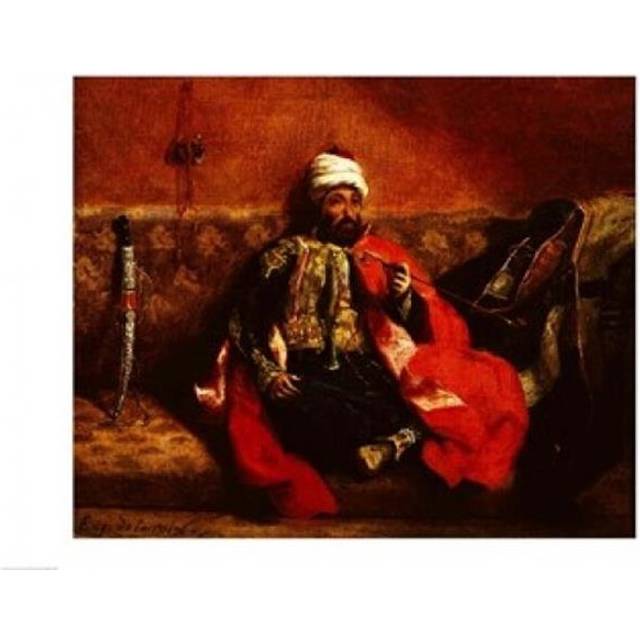 A Turk Smoking Sitting on A Sofa C.1825 Poster Print by Eugene Delacroix - 36 x 24 in. - Large