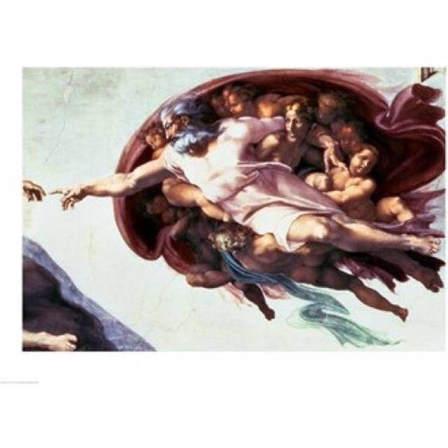 Sistine Chapel Ceiling - Creation of Adam 1510 Poster Print by Michelangelo Buonarroti - 36 x 24 in. - Large