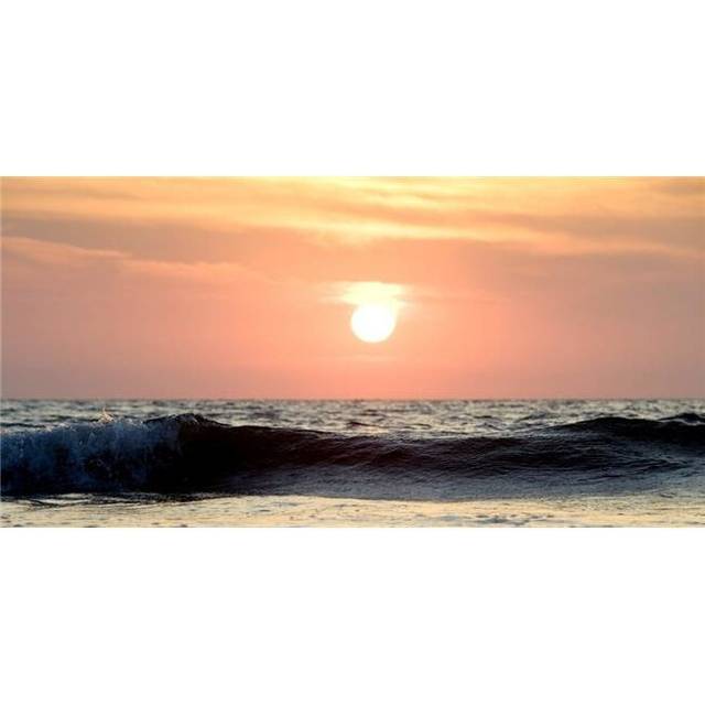 Ocean Wave At Sunset Puerto Vallarta Mexico Poster Print, Large - 42 x 20