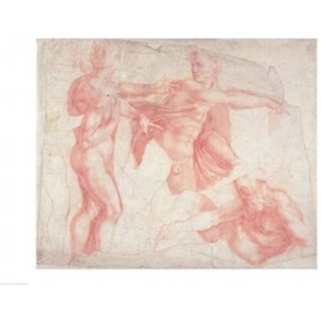 Studies of Male Nudes Poster Print by Michelangelo Buonarroti - 36 x 24 in. - Large