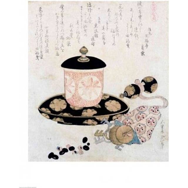 A Pot of Tea & Keys 1822 Poster Print by Katsushika Hokusai - 24 x 36 in. - Large