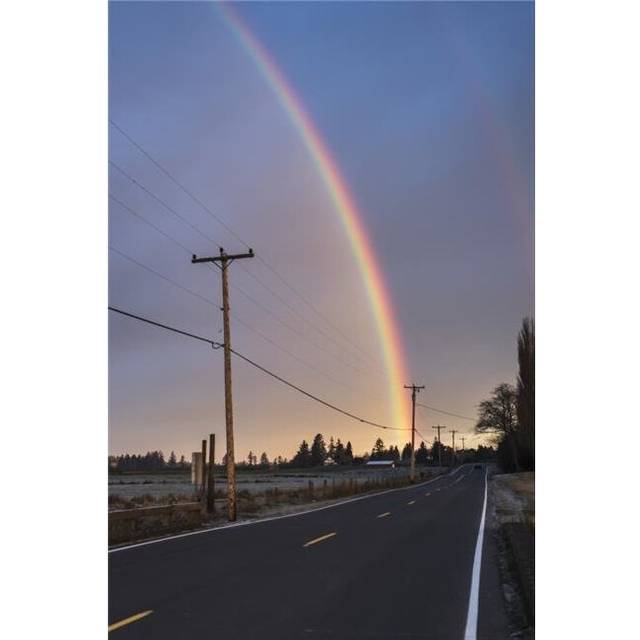 A Rainbow Brightens A Sky - Astoria Oregon United States of America Poster Print by Robert L.Potts, 24 x 38 - Large