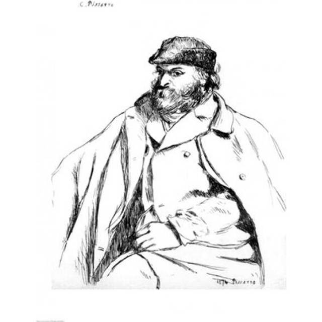 Portrait of Cezanne 1874 Poster Print by Camille Pissarro - 24 x 36 in. - Large