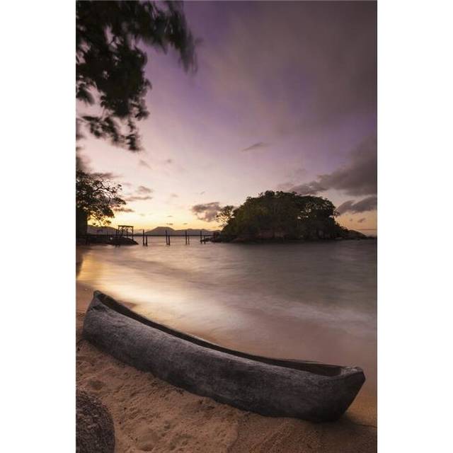 Dugout Canoe on Small Beach on Mumbo Island Lake Malawi - Malawi Poster Print - 24 x 38 in. - Large