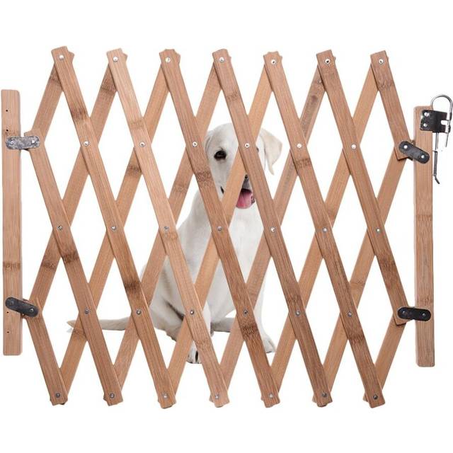 Folding Pet Barrier Fence Cat Dog Gate Bamboo Pet Fence Retractable Cat Dog Puppy Sliding Door Safety Gate Pet Isolation Fence