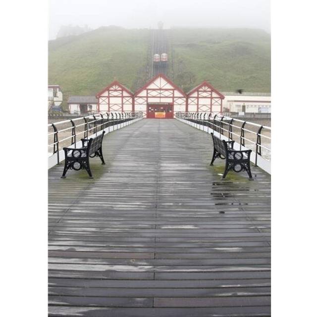 Misty View of Victorian Pier - Redcar North Yorkshire England UK Poster Print, Large - 22 x 34