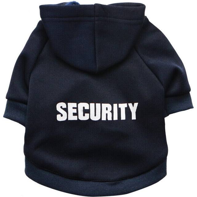 (Black, security, S) Boy Dog Hoodie Male Pet Clothes Puppy Coat Jacket Sweater Clothing Size XS S M L