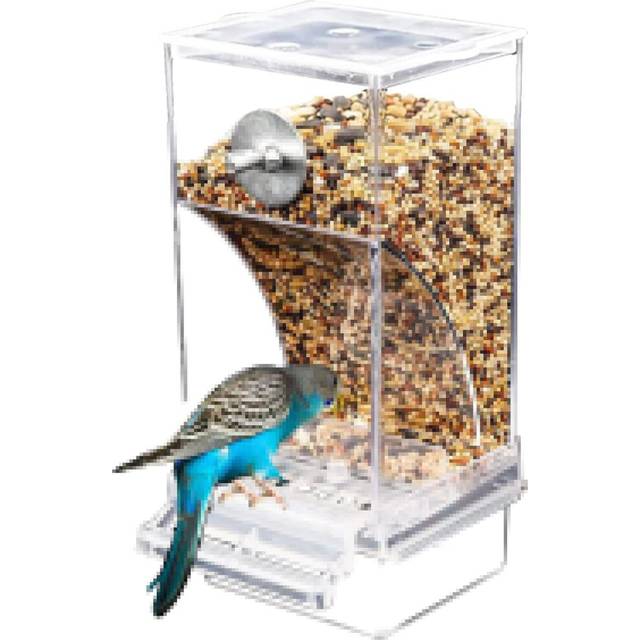 Automatic bird feeder, large capacity acrylic plastic bird feeder, automatic parrot water dispenser, birdcage feeding accessories