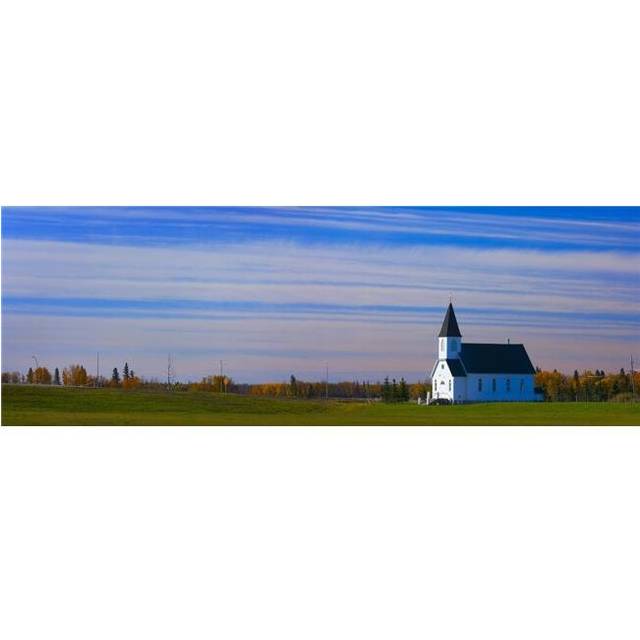 Traditional Prairie Steeple Church in The Morning Poster Print by Corey Hochachka, 44 x 14 - Large