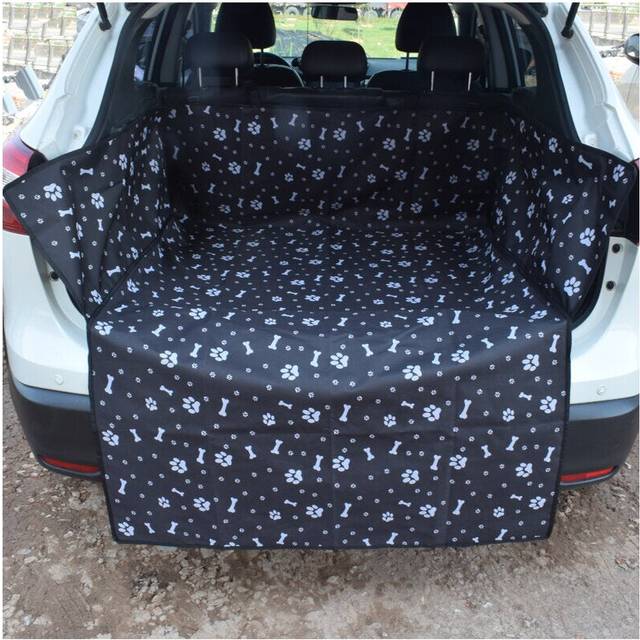 (Black) Extended Length Pet Dog Carriers Waterproof Rear Back SUV Travel Car Pet Mat Puppy Backseat Cover Protector Transportin